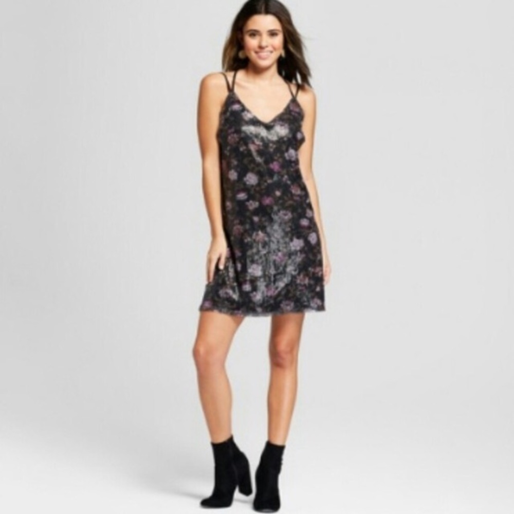 Xhilaration Floral sequin dress Sz XL